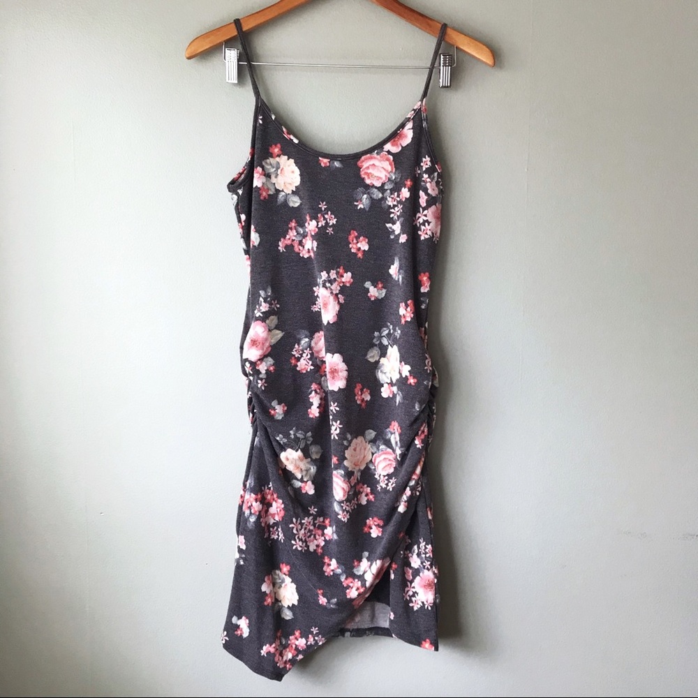 Leith Gray & Pink Floral Dress